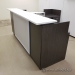 Grey Reception Desk with White Transaction Counter 96" x 89.5"